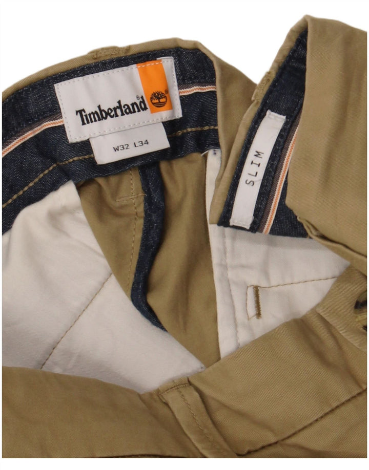 Timberland Mens Slim Chino Trousers W32 L30 Beige