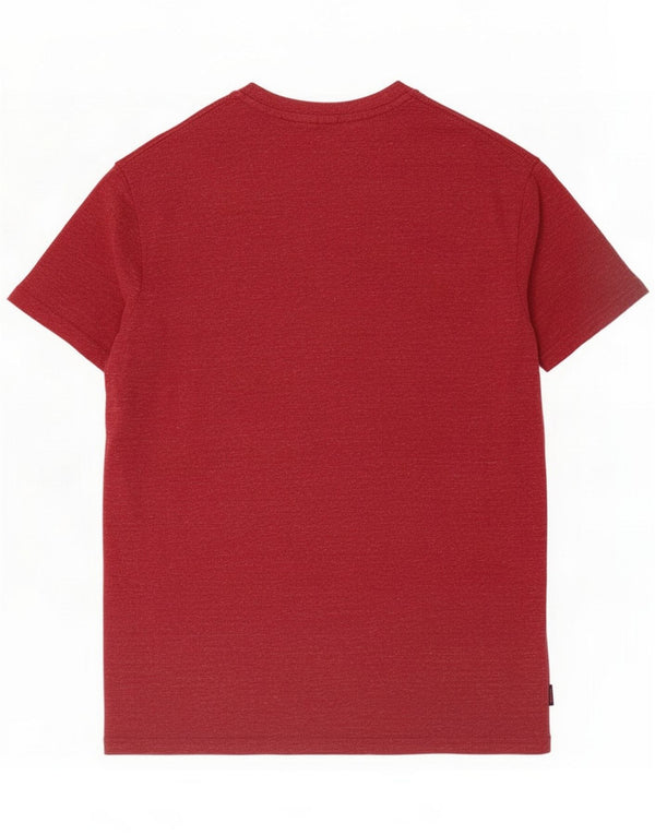 Superdry Mens T-Shirt Top Large Burgundy Flecked Cotton
