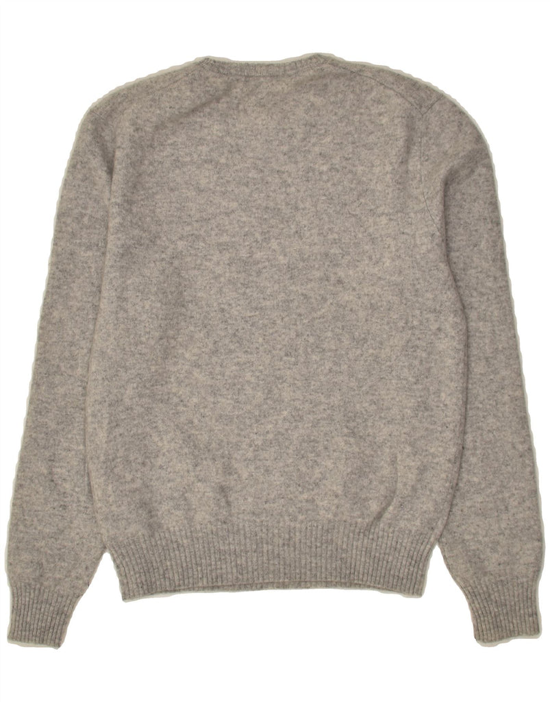 SISLEY Womens Boat Neck Jumper Sweater UK 12 Medium Grey Cashmere | Vintage Sisley | Thrift | Second-Hand Sisley | Used Clothing | Messina Hembry 