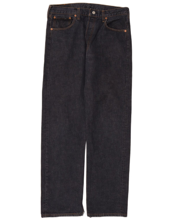 Levi's Mens 501 Straight Jeans W34 L32 Navy Blue Cotton