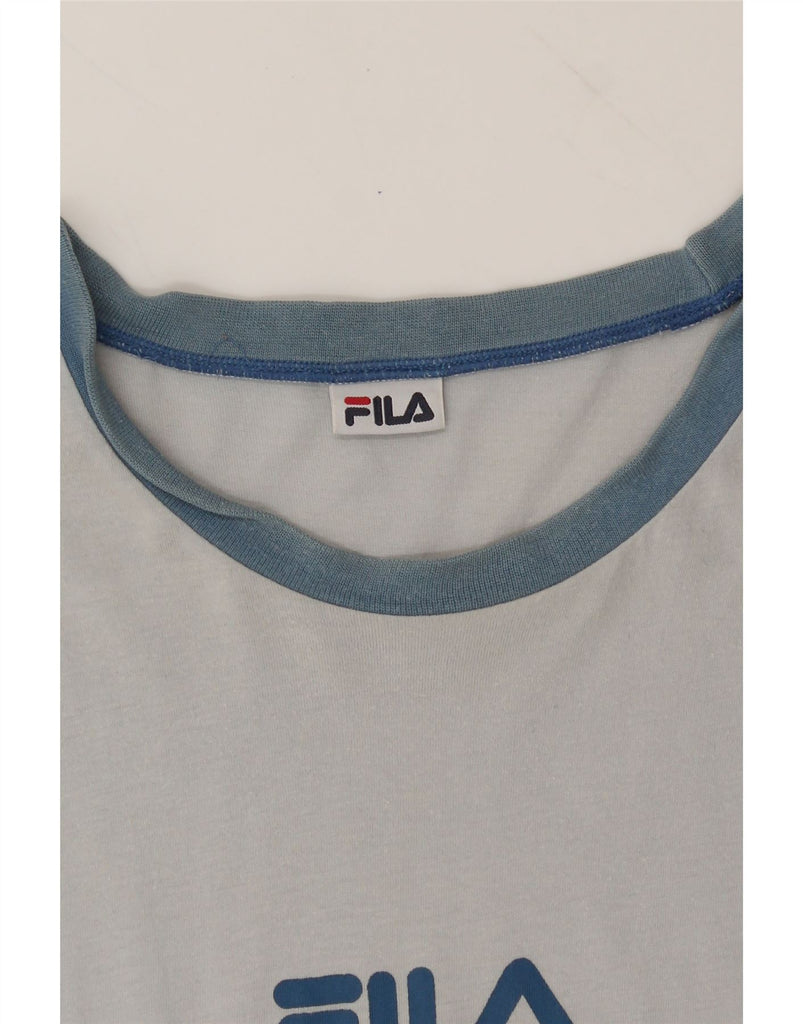 FILA Mens Graphic T-Shirt Top Medium Blue Colourblock Vintage Fila and Second-Hand Fila from Messina Hembry 