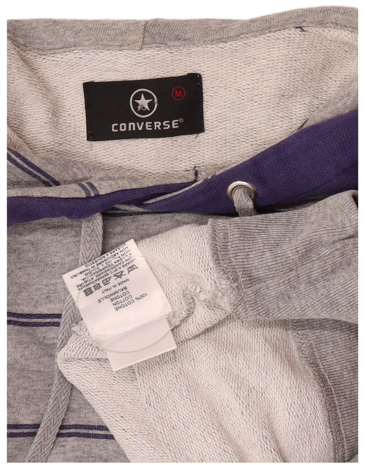 Converse Mens Hoodie Jumper Medium Grey Colourblock Cotton