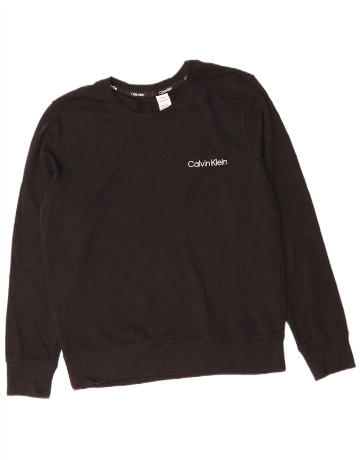 CALVIN KLEIN Womens Sweatshirt Jumper UK 14 Medium Black Cotton