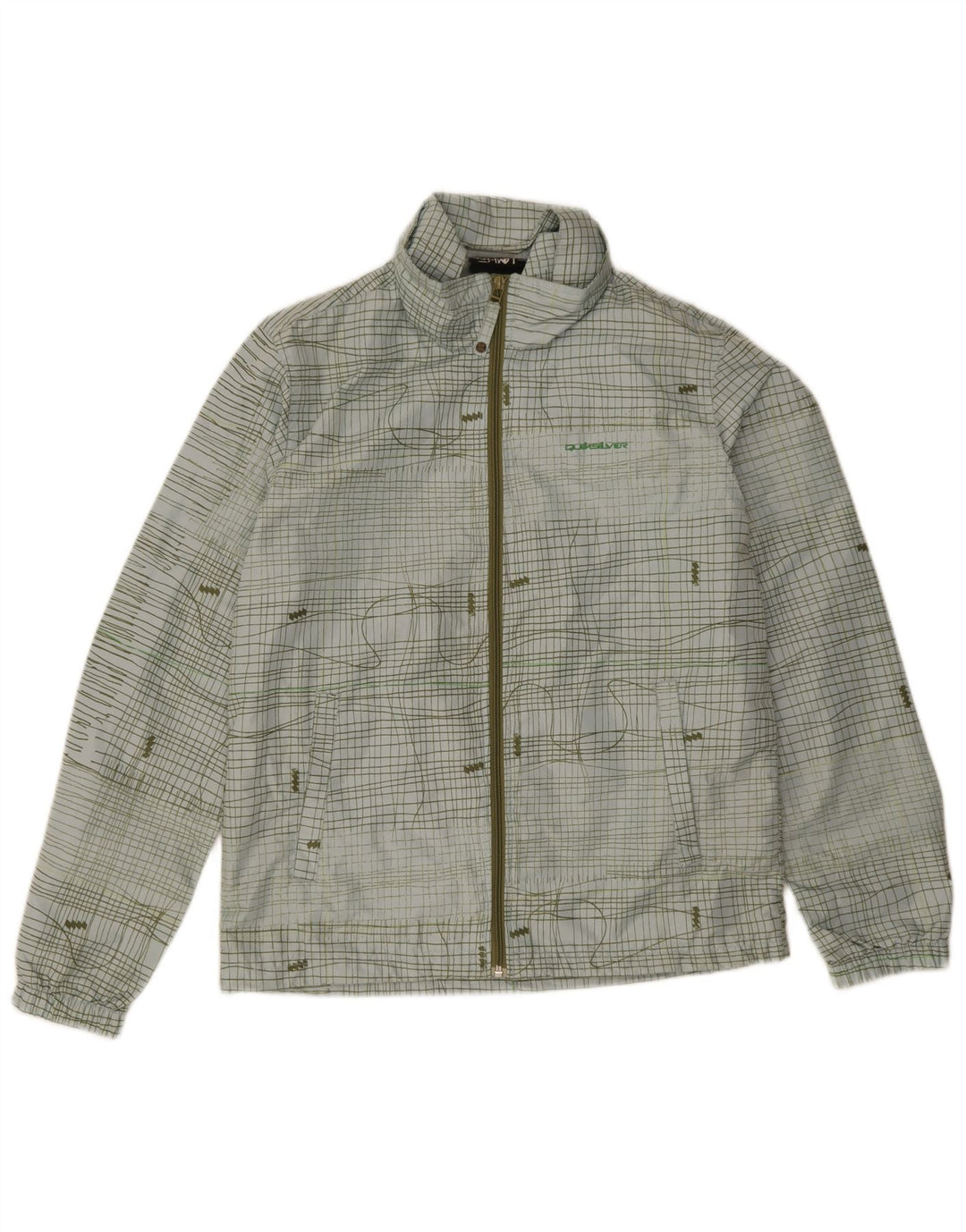 Quiksilver Womens Rain Jacket UK 16 Large Blue Check Polyester