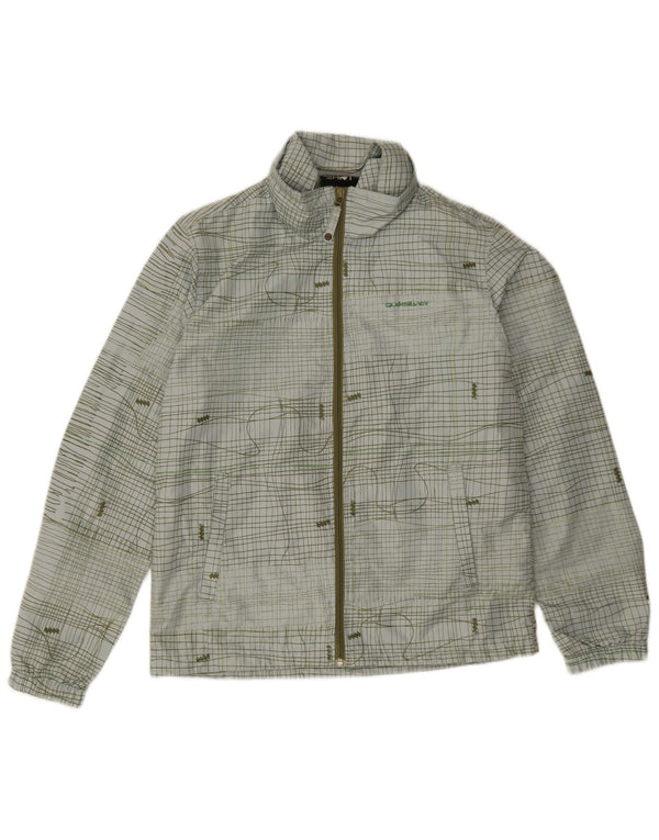 Quiksilver Womens Rain Jacket UK 16 Large Blue Check Polyester