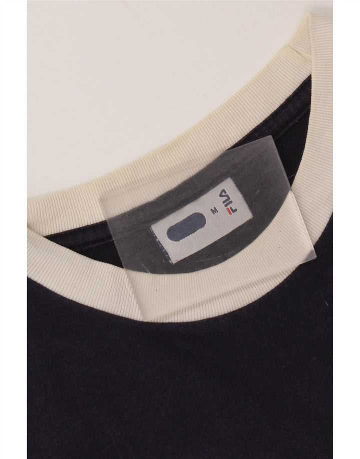 FILA Mens Graphic T-Shirt Top Medium Navy Blue Cotton
