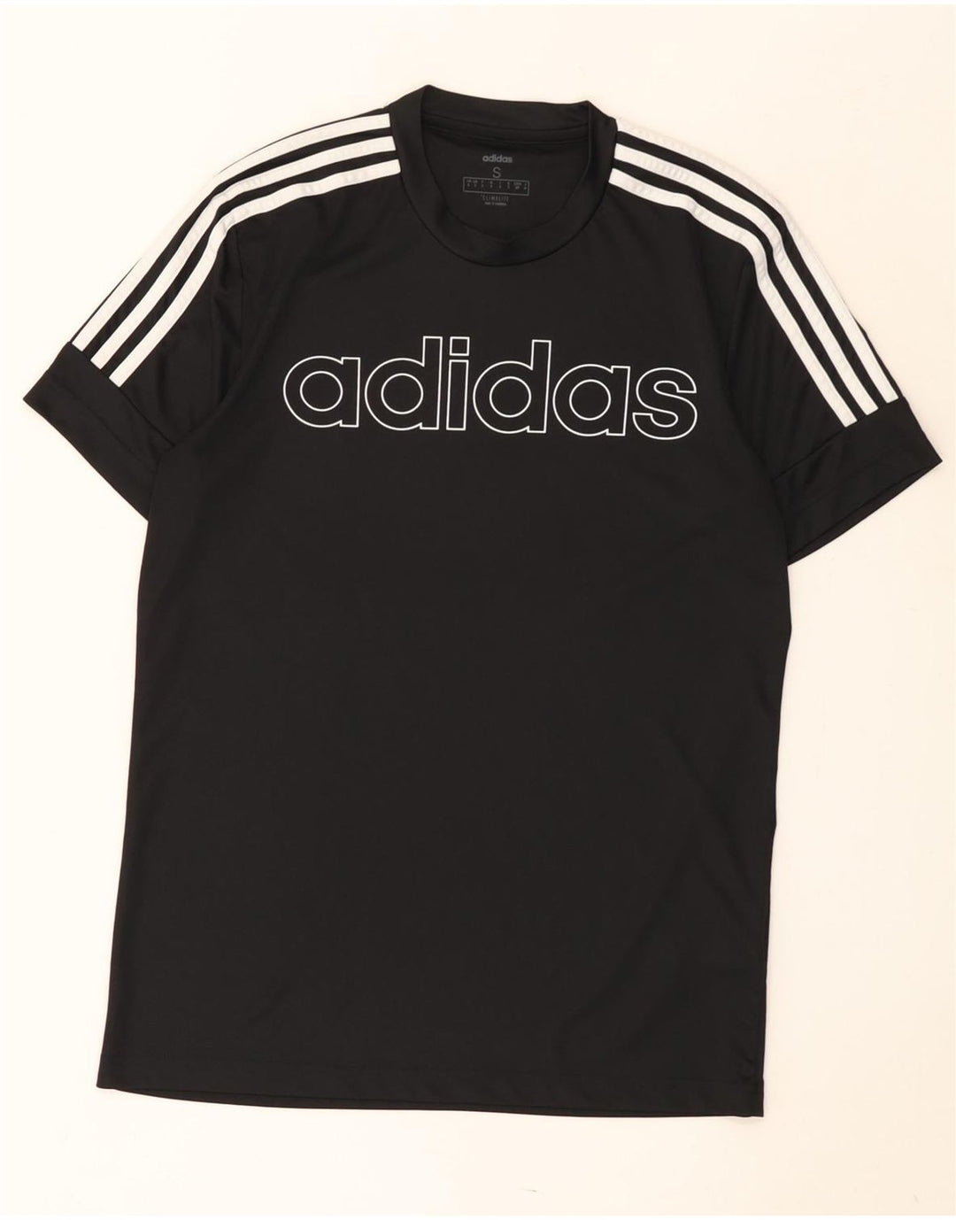 Adidas Mens Climalite Graphic T-Shirt Top Small Black Polyester