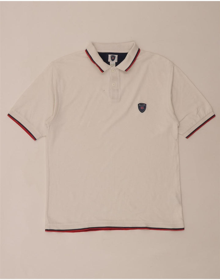 Reebok Mens Polo Shirt Large White Cotton
