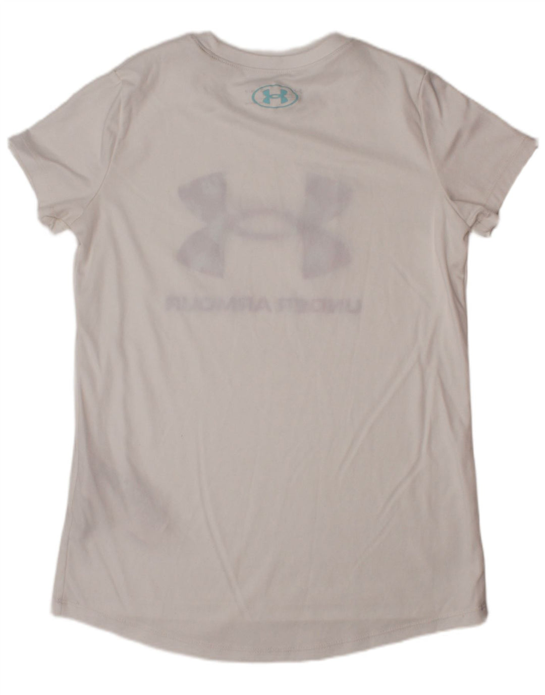 UNDER ARMOUR Girls Heat Gear Graphic T-Shirt Top 9-10 Years Medium White