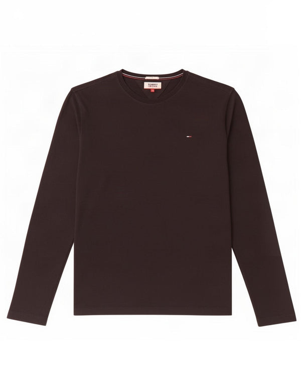 Tommy Hilfiger Mens Slim Fit Top Long Sleeve Large Black Cotton