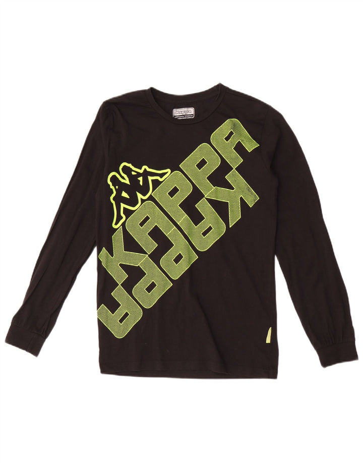 Kappa Boys Graphic Top Long Sleeve 13-14 Years Black Cotton