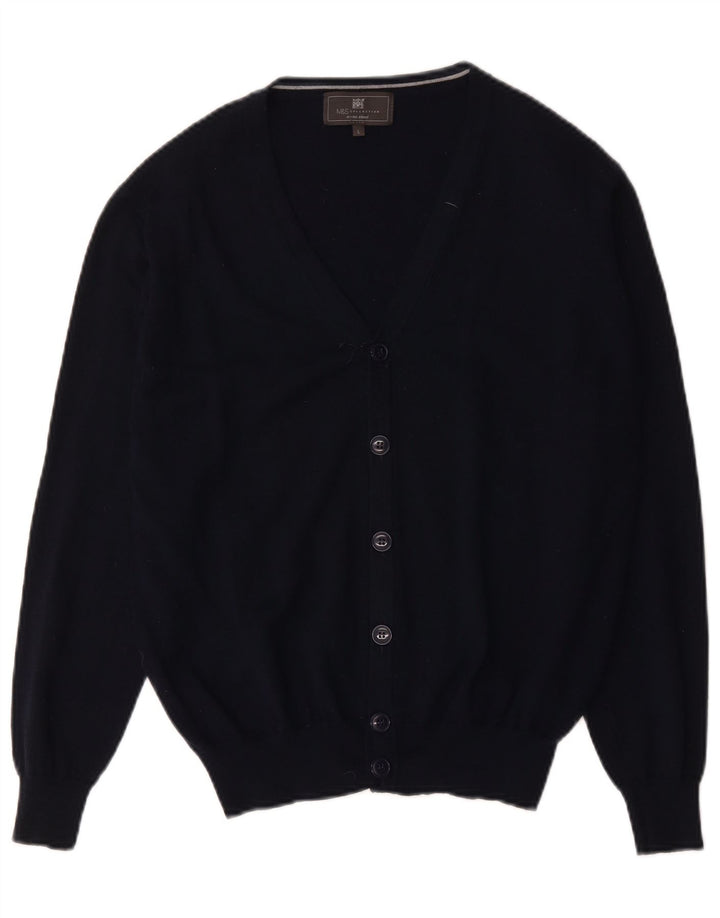 Marks & Spencer Mens Cardigan Sweater Large Navy Blue Acrylic