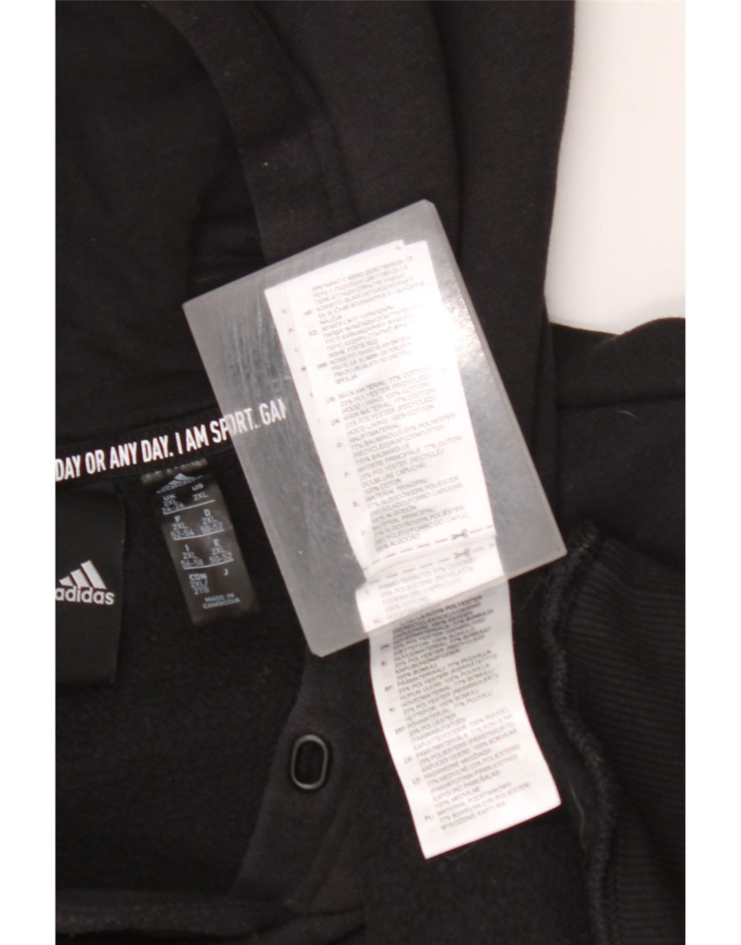 ADIDAS Womens Graphic Hoodie Jumper UK 24/26 2XL Black Cotton