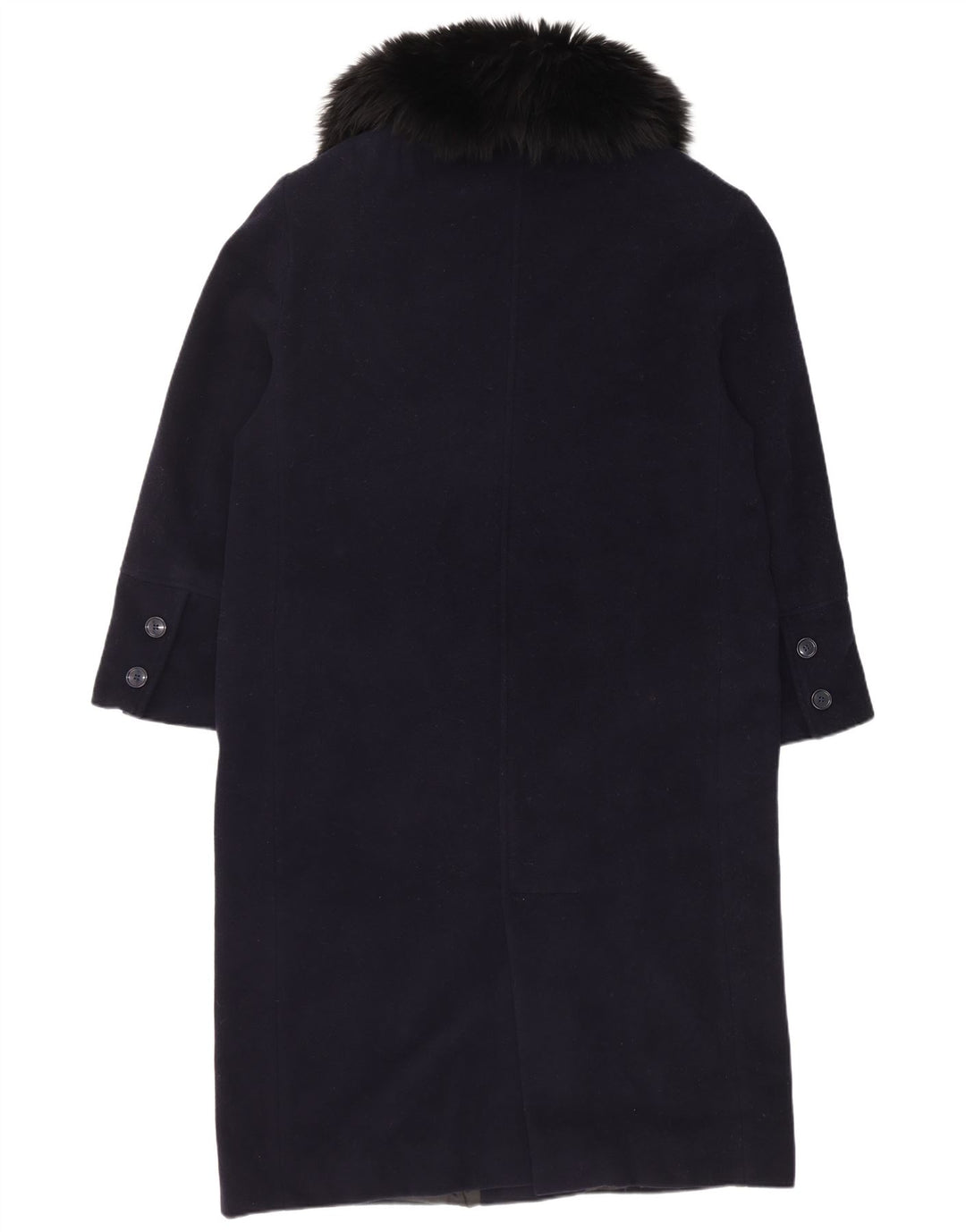 Vintage Womens Double Breasted Coat IT 48 XL Navy Blue Wool