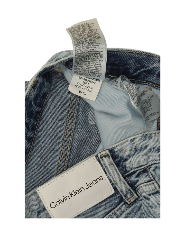 Calvin Klein Mens Bootcut Jeans W30 L33 Blue Cotton