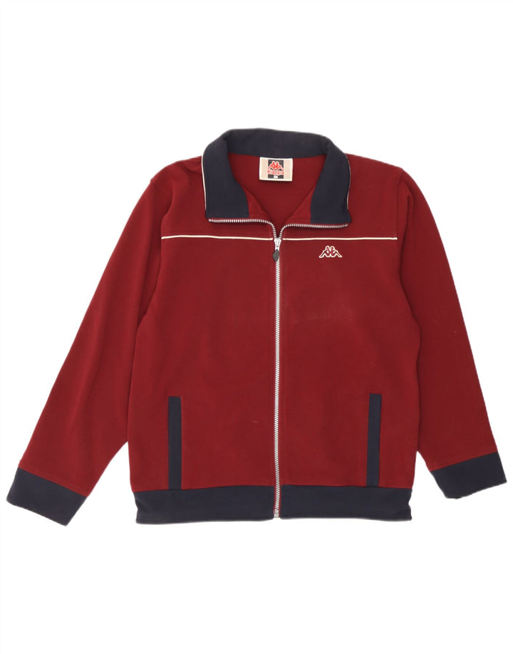 Kappa Mens Tracksuit Top Jacket Medium Burgundy Colourblock Polyester