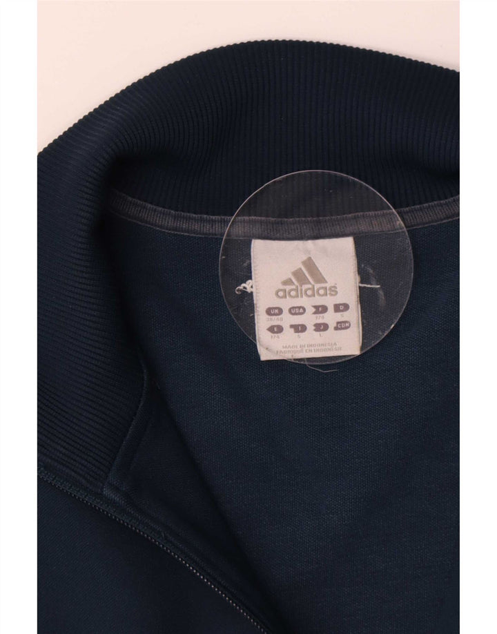 Adidas Mens Tracksuit Top Jacket UK 38/40 Medium Navy Blue Polyester