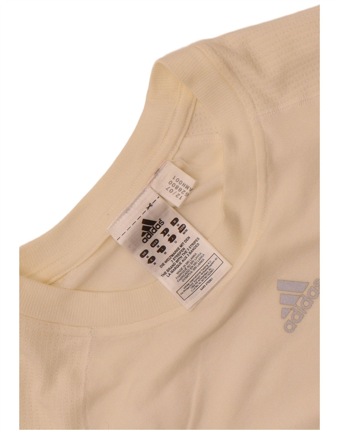 Adidas Mens T-Shirt Top Medium White Nylon