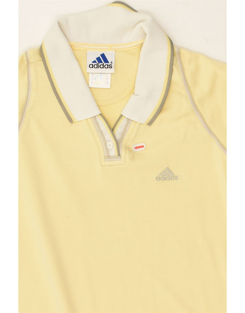 ADIDAS Womens Polo Shirt UK 12 Medium  Yellow Cotton | Vintage Adidas | Thrift | Second-Hand Adidas | Used Clothing | Messina Hembry 