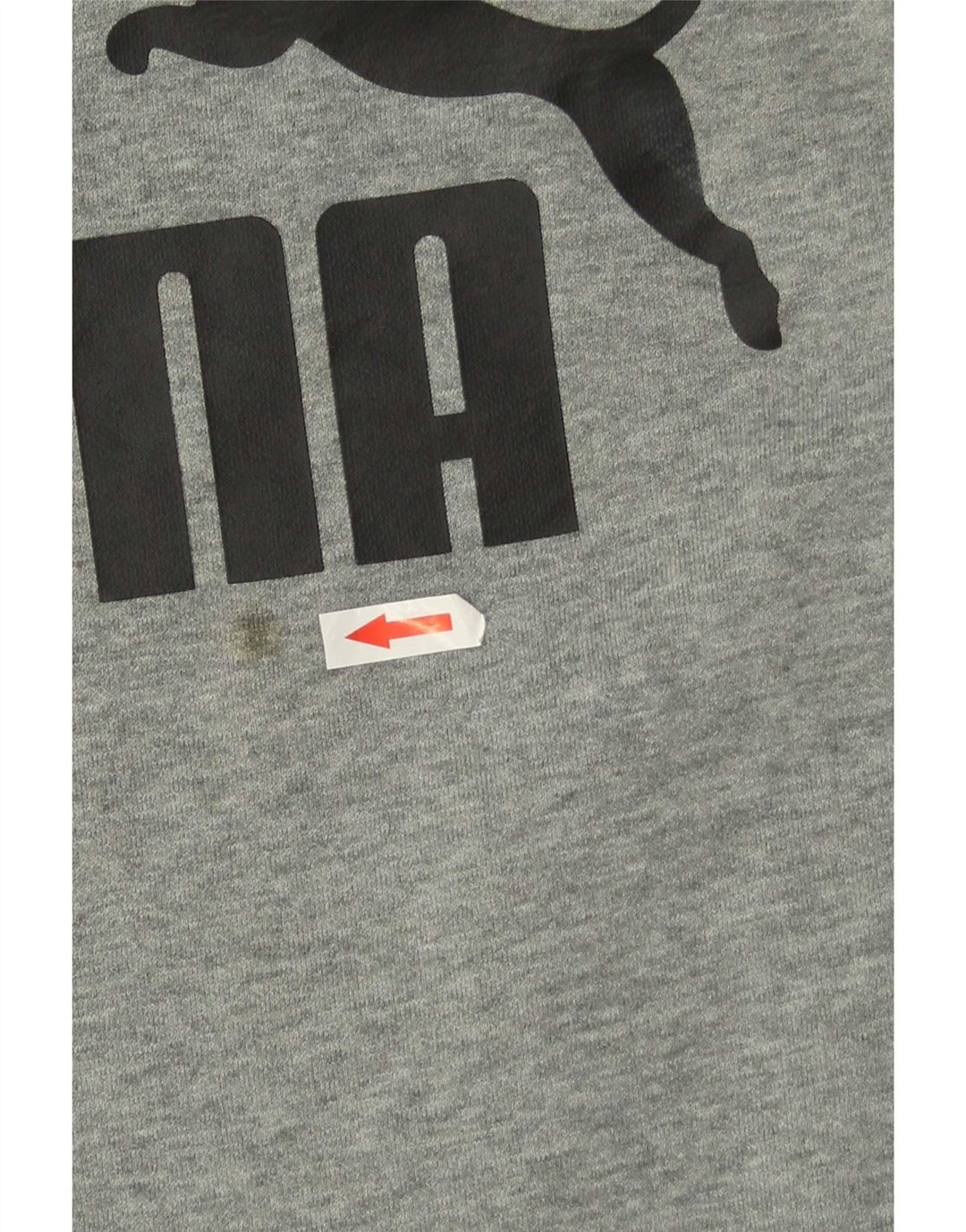 Puma Boys Graphic Sweatshirt Jumper 15-16 Years Grey Flecked Cotton