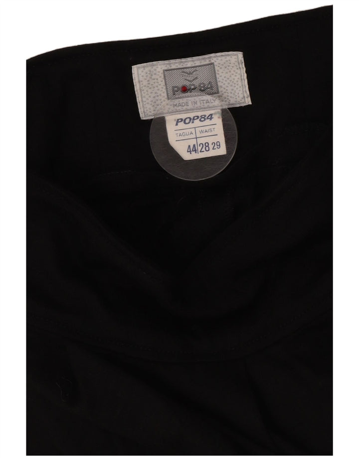 POP 84 Womens Asymmetrical Skirt IT 44 Medium W28  Black Acrylic