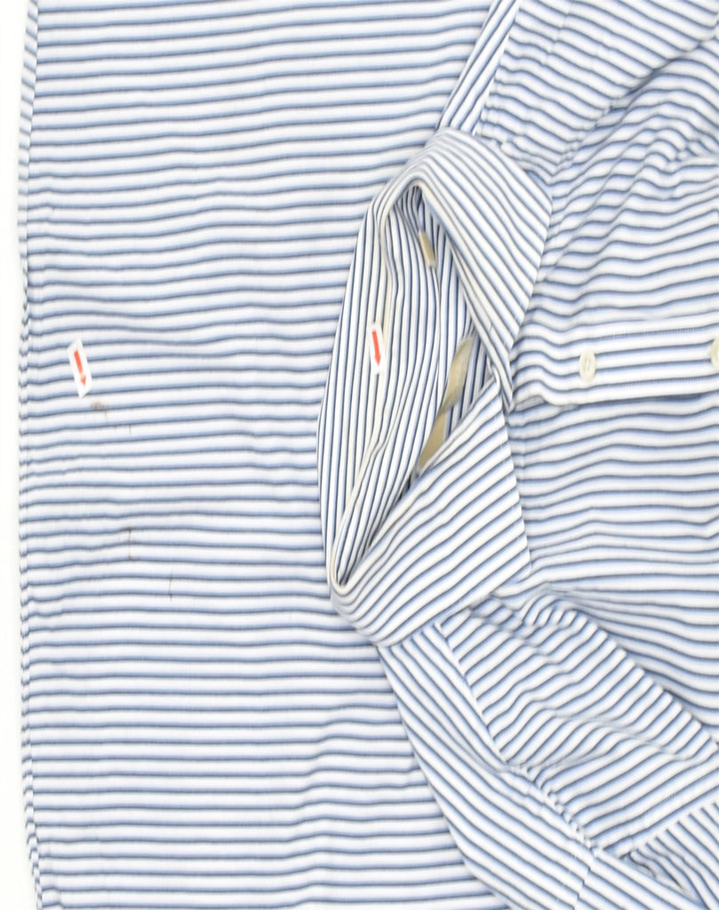 MICHAEL KORS Mens Shirt Size 17 XL Blue Pinstripe Cotton | Vintage | Thrift | Second-Hand | Used Clothing | Messina Hembry 