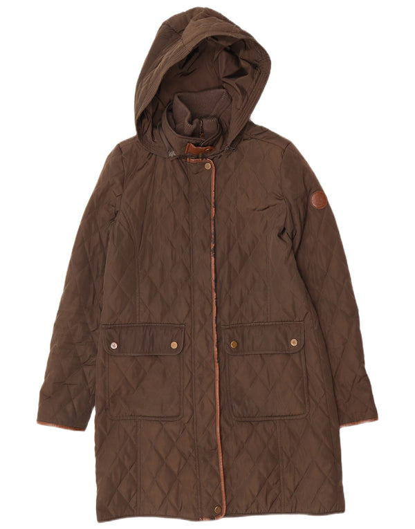 Ralph Lauren Womens Hooded Windbreaker Coat UK 10 Small Khaki Classic