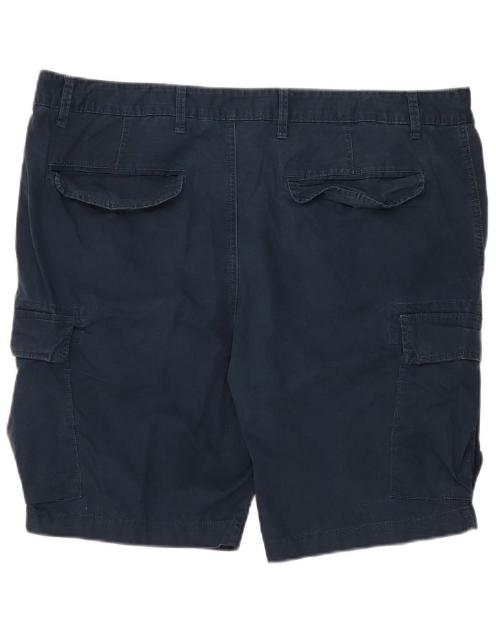 MARKS & SPENCER Mens Cargo Shorts W40 XL Navy Blue Cotton