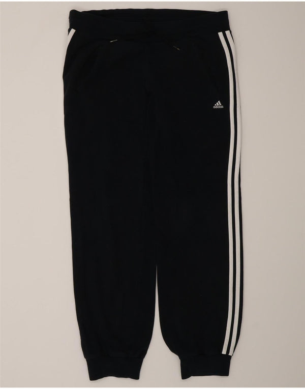 Adidas Womens Tracksuit Trousers Joggers UK 12 Medium Navy Blue Cotton