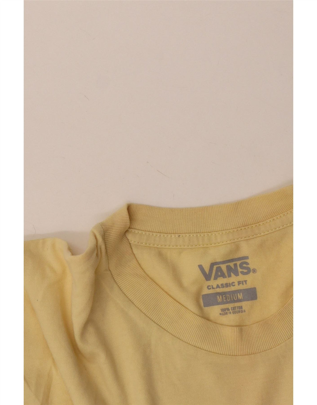 Vans Mens Classic Fit T-Shirt Top Medium Yellow Cotton