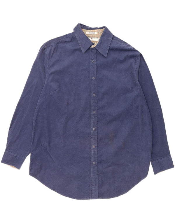 Tommy Hilfiger Womens Corduroy Shirt UK 20 2XL Navy Blue