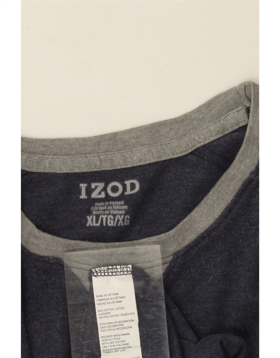 IZOD Mens Top Long Sleeve XL Navy Blue Cotton