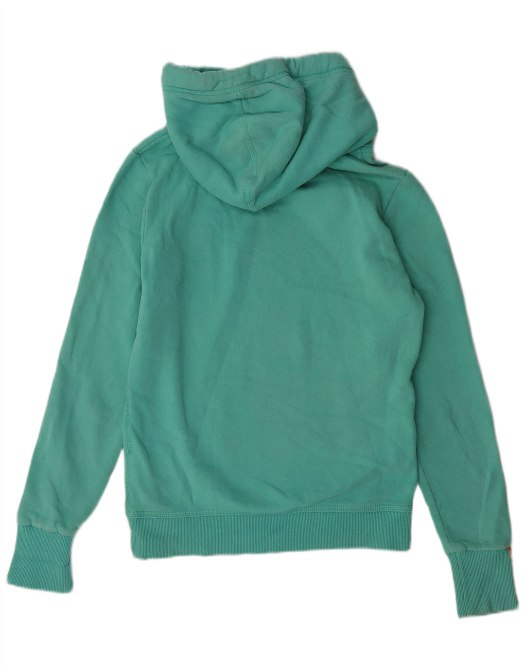Superdry Womens Hoodie Jumper UK 12 Medium Turquoise Cotton