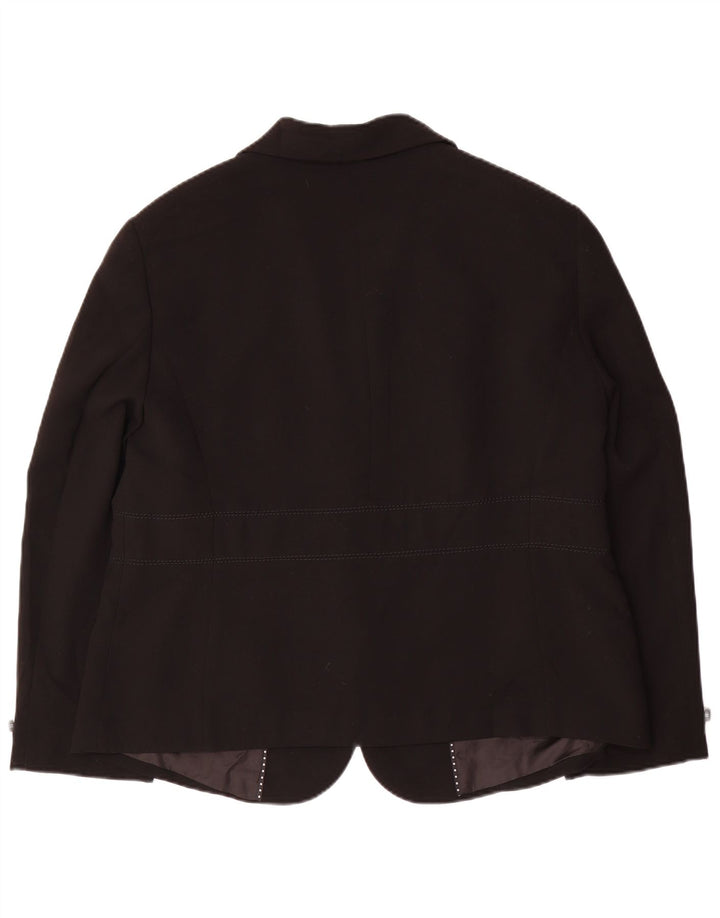 Marks & Spencer Womens 3 Button Blazer Jacket UK 20 2XL  Black Polyester