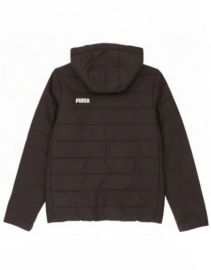 Puma Boys Hooded Padded Jacket 13-14 Years Black Polyester
