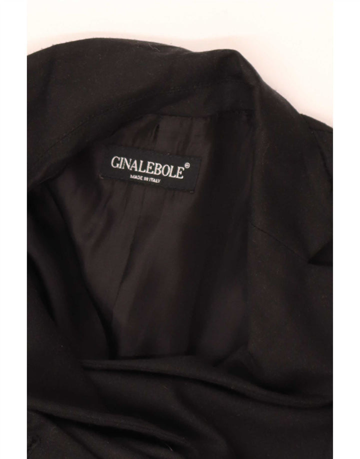 Gina Lebole Womens Double Breasted Coat UK 14 Medium Black