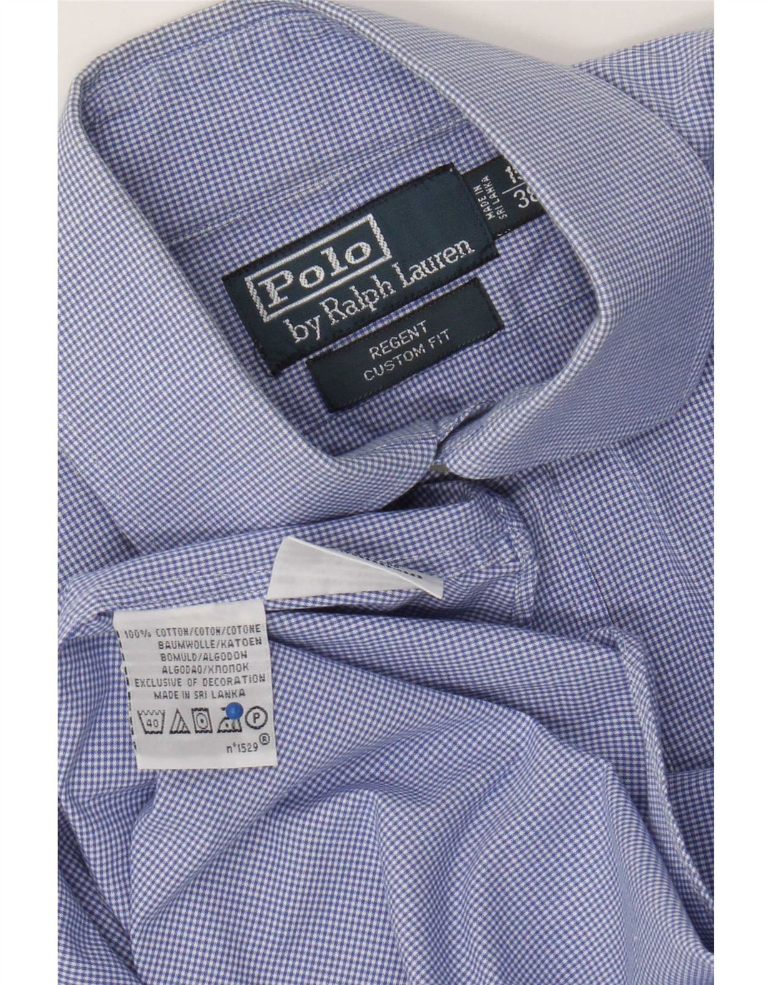 Polo Ralph Lauren Mens Regent Shirt Size 38 15 Medium Blue Gingham