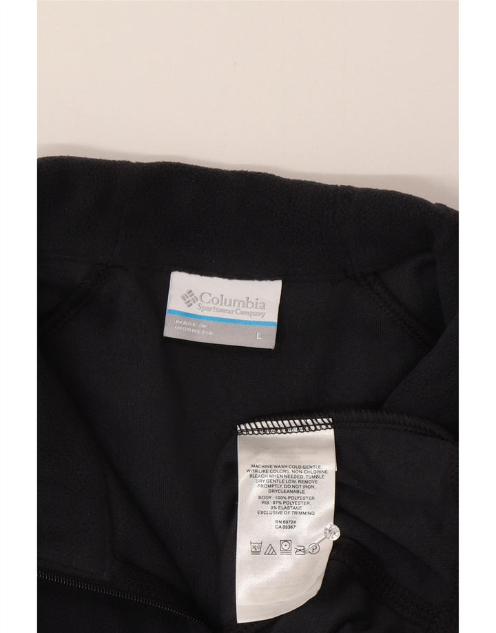 COLUMBIA Mens Zip Neck Fleece Jumper Large Navy Blue Polyester