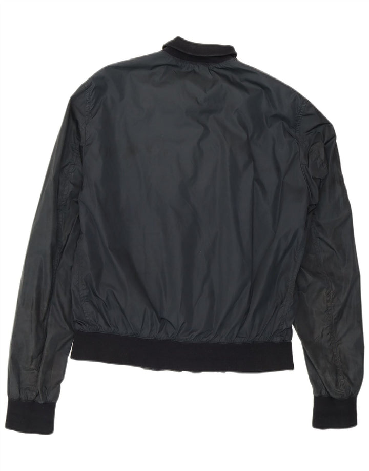 CESARE PACIOTTI 4US Womens Graphic Bomber Jacket IT 46 Large Navy Blue