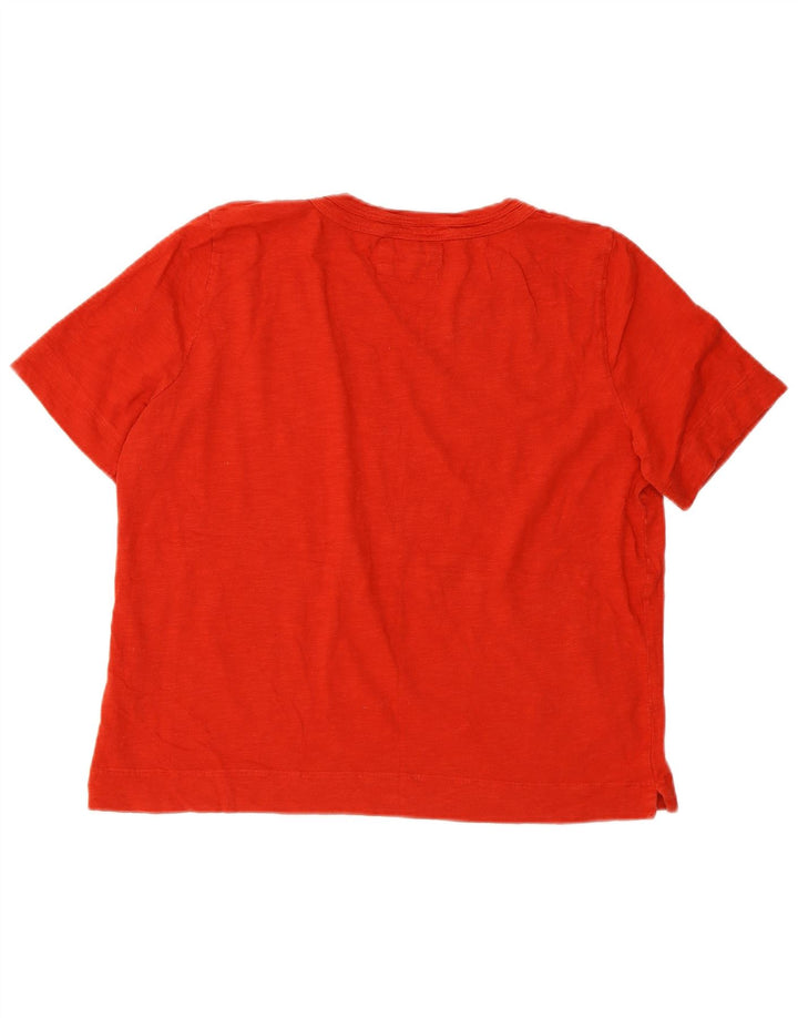 Whistle Womens Crop T-Shirt Top UK 14 Large Red Cotton