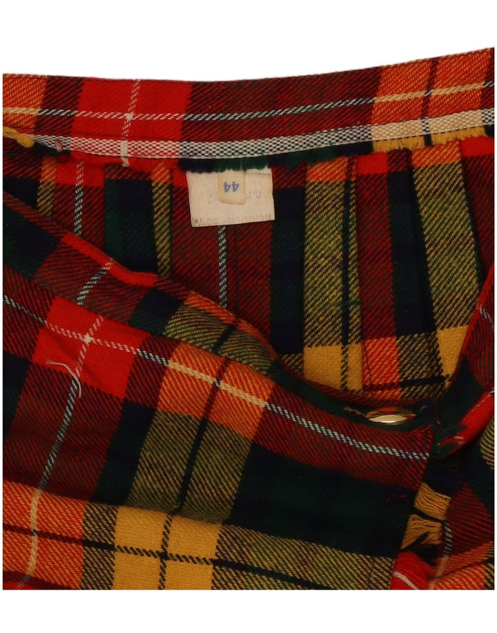 Vintage Womens Geometrical Wrap Skirt IT 44 Medium W29 Multicoloured Plaid