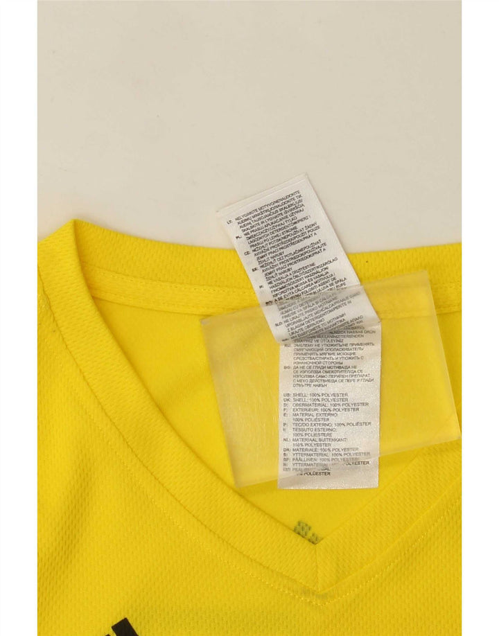 Adidas Womens Climalite Graphic T-Shirt Top UK 10 Small Yellow Polyester