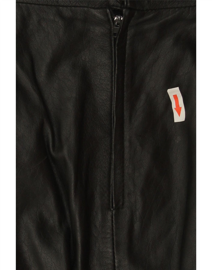 Vintage Womens Leather Skirt W30 Medium Black
