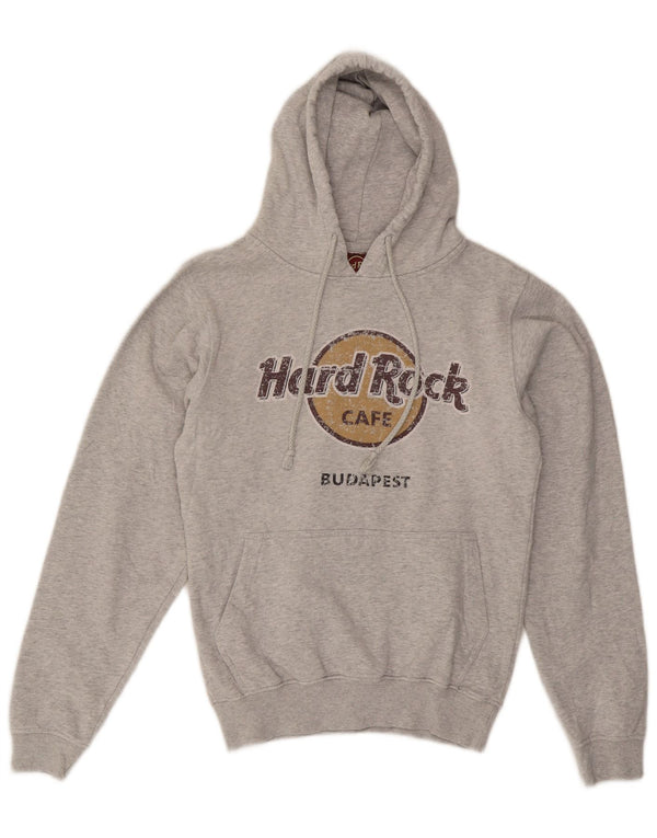 HARD ROCK CAFE Womens Budapest Graphic Hoodie Jumper UK 10 Small Grey