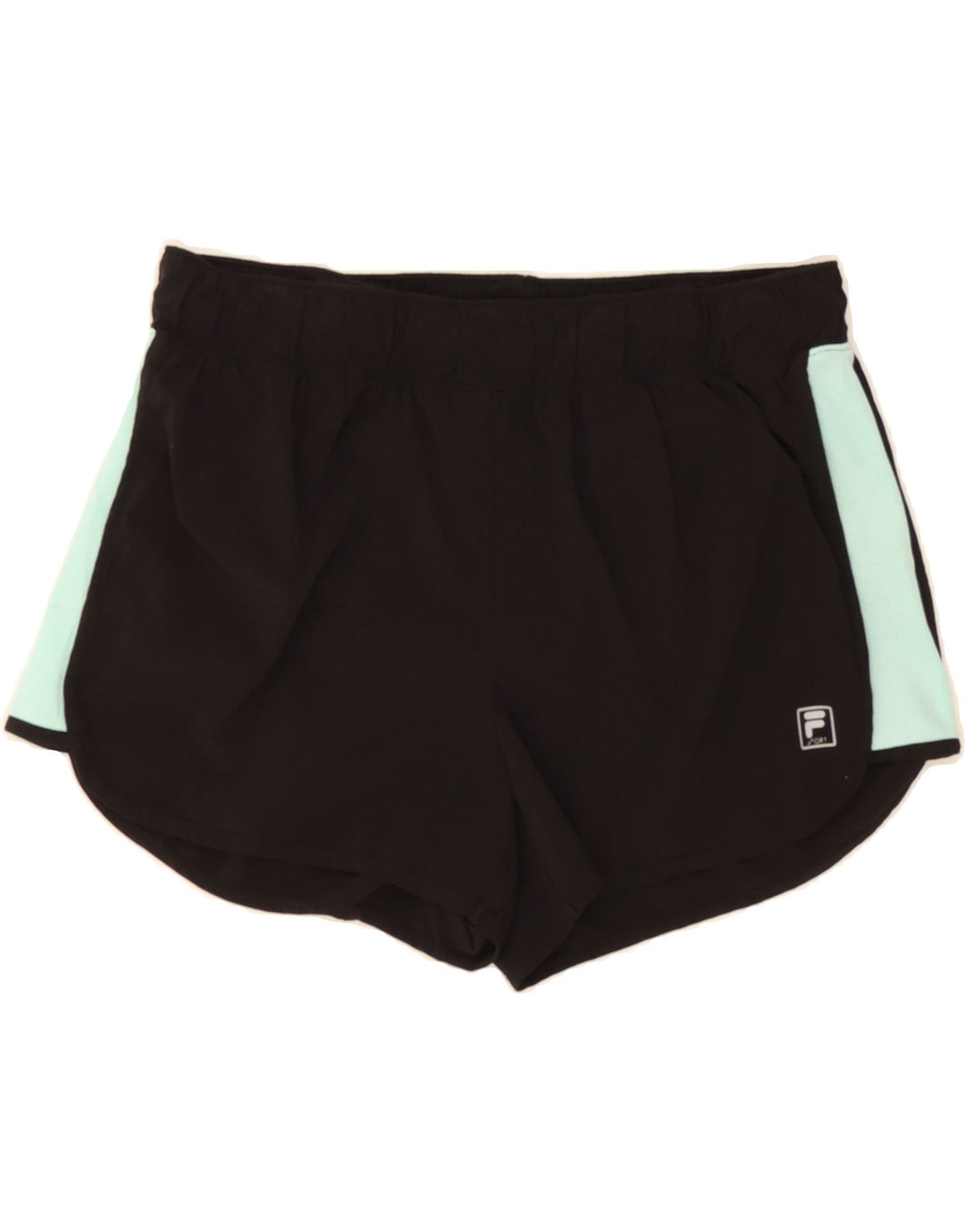 FILA Womens Sport Shorts UK 14 Large Black Colourblock Polyester Vintage Fila and Second-Hand Fila from Messina Hembry 