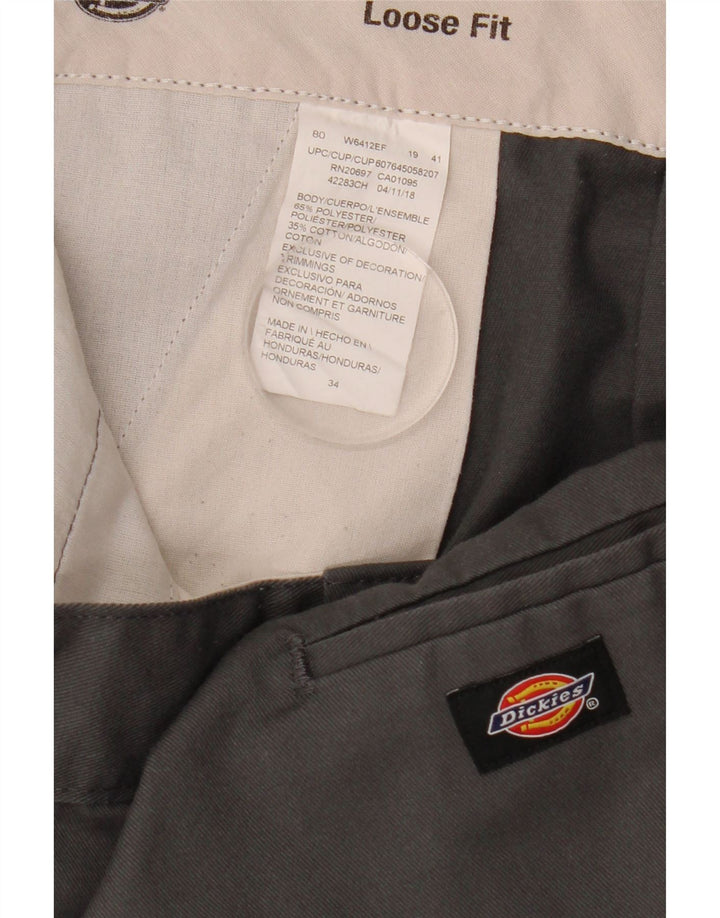 Dickies Mens Loose Fit Chino Shorts W34 Large Grey Polyester