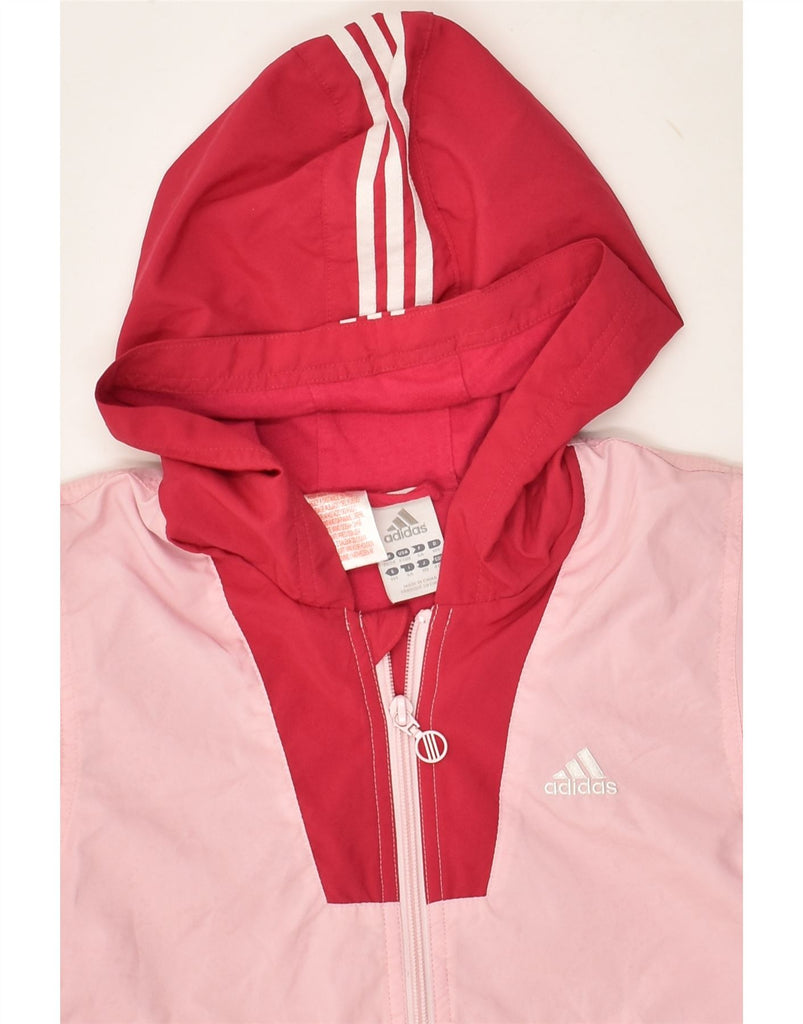 ADIDAS Girls Hooded Tracksuit Top Jacket 3-4 Years Pink Colourblock | Vintage Adidas | Thrift | Second-Hand Adidas | Used Clothing | Messina Hembry 