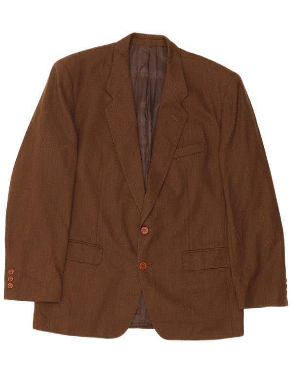 Massimo Dutti Mens 2 Button Blazer Jacket EU 52 Large Brown Wool