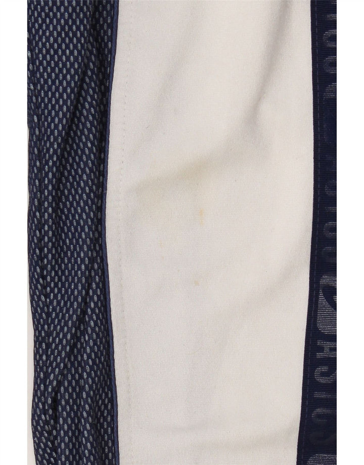 Asics Mens Graphic Hooded Tracksuit Top Jacket Large Navy Blue Colourblock