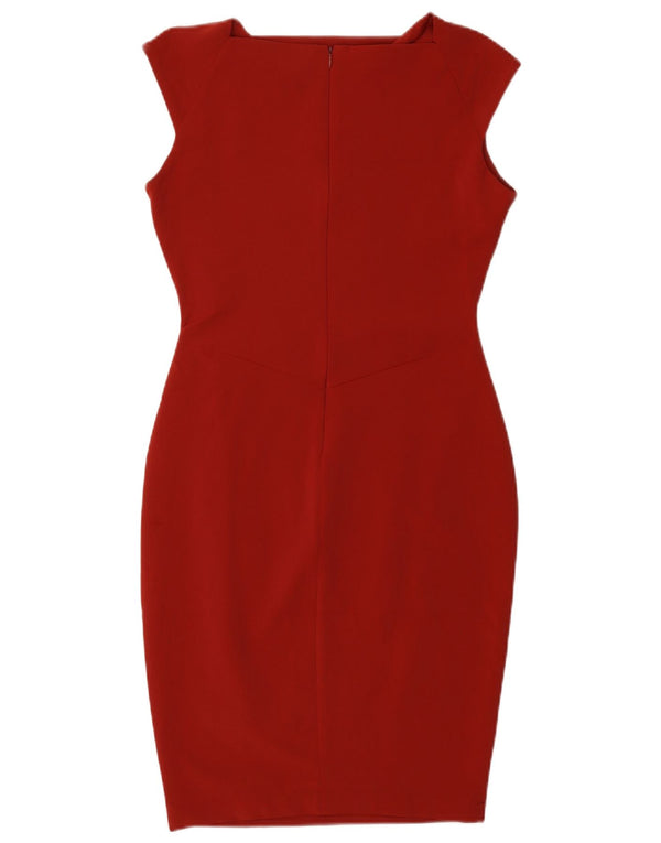 Zara Womens Sleeveless Bodycon Dress UK 12 Medium Red Polyamide